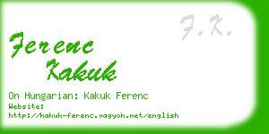 ferenc kakuk business card